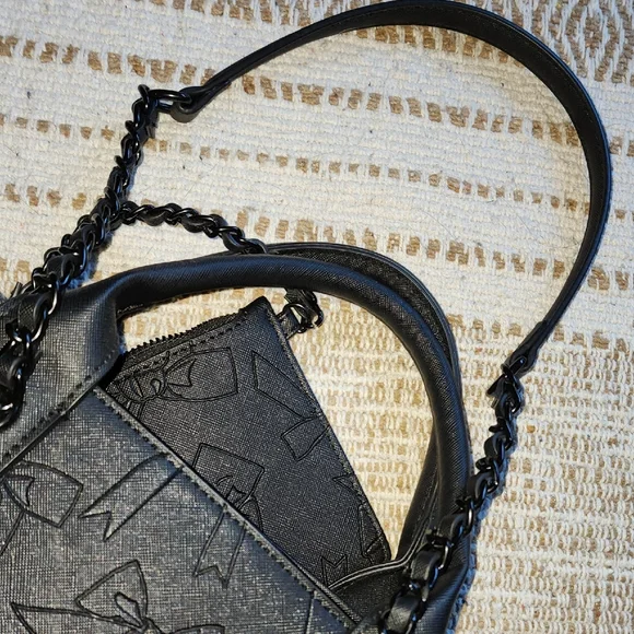 Betsey Johnson Black Bow-Embossed Tote - Picture 6 of 16